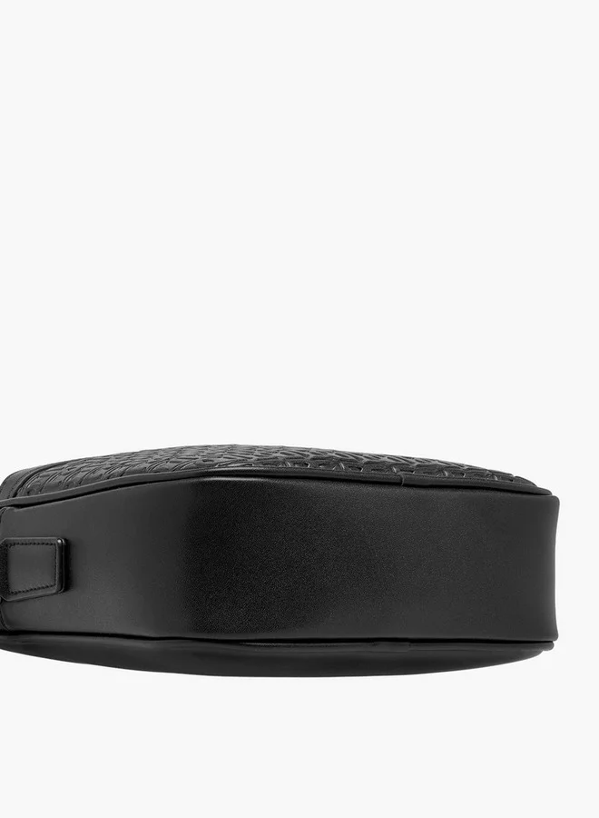 DUCHINI BLACK Men Monogram Textured Crossbody Bag for Men | Best Price UAE